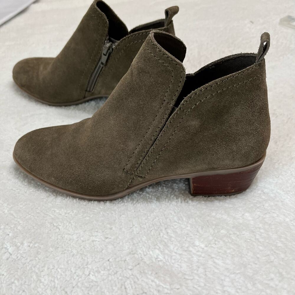 Diba‎ Women's Booties Sz 6 Suede Brown/Taupe cushioned Side Zip